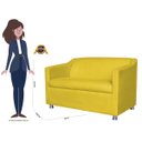 Ver imagem 4 de Namoradeira Decorativa Tilla Pés Cromados Suede Amarelo - Ds Estofados