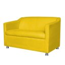 Ver imagem 1 de Namoradeira Decorativa Tilla Pés Cromados Suede Amarelo - Ds Estofados