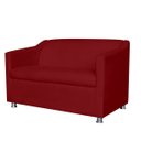 Ver imagem 1 de Namoradeira Decorativa Tilla Pés Cromados Suede Bordô - Ds Estofados
