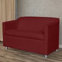 Ver imagem 2 de Namoradeira Decorativa Tilla Pés Cromados Suede Bordô - Ds Estofados
