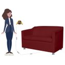 Ver imagem 4 de Namoradeira Decorativa Tilla Pés Cromados Suede Bordô - Ds Estofados