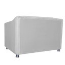 Ver imagem 3 de Namoradeira Decorativa Tilla Pés Cromados Suede Branco - Ds Estofados