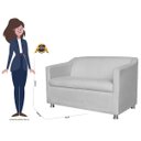 Ver imagem 4 de Namoradeira Decorativa Tilla Pés Cromados Suede Branco - Ds Estofados