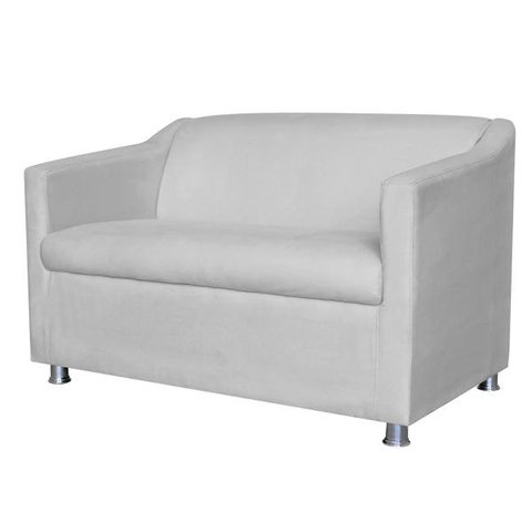 Namoradeira Decorativa Tilla Pés Cromados Suede Branco - Ds Estofados