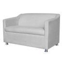 Ver imagem 1 de Namoradeira Decorativa Tilla Pés Cromados Suede Branco - Ds Estofados