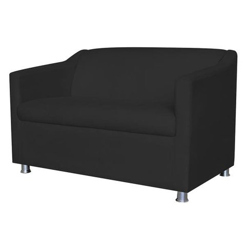 Namoradeira Decorativa Tilla Pés Cromados Suede Preto - Ds Estofados