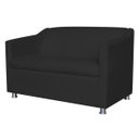 Ver imagem 1 de Namoradeira Decorativa Tilla Pés Cromados Suede Preto - Ds Estofados