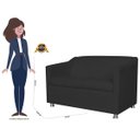 Ver imagem 4 de Namoradeira Decorativa Tilla Pés Cromados Suede Preto - Ds Estofados