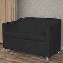 Ver imagem 2 de Namoradeira Decorativa Tilla Pés Cromados Suede Preto - Ds Estofados