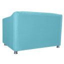 Ver imagem 3 de Namoradeira Decorativa Tilla Pés Cromados Suede Azul Turquesa - Ds Estofados