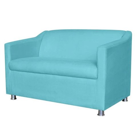 Namoradeira Decorativa Tilla Pés Cromados Suede Azul Turquesa - Ds Estofados