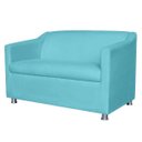 Ver imagem 1 de Namoradeira Decorativa Tilla Pés Cromados Suede Azul Turquesa - Ds Estofados