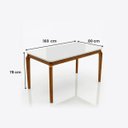 Ver imagem 2 de Mesa Alegra com Tampo de Vidro Temperado e Estrutura em MDF- 80x160x78