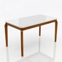 Ver imagem 1 de Mesa Alegra com Tampo de Vidro Temperado e Estrutura em MDF- 80x160x78