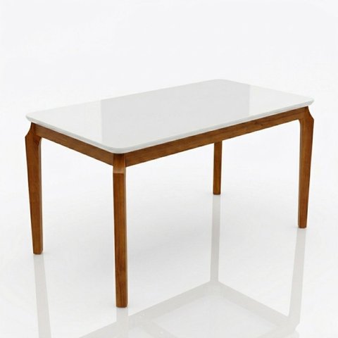Mesa Alegra com Tampo de Vidro Temperado e Estrutura em MDF- 80x160x78