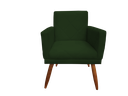 Ver imagem 2 de Kit 2 Poltronas Decorativa Nina Riscado Suede Verde Pés Madeira Ms Decor