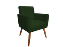 Ver imagem 3 de Kit 2 Poltronas Decorativa Nina Riscado Suede Verde Pés Madeira Ms Decor