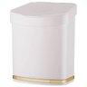 Lixeira 2,5L Tampa Plastica Pia Bancada Cozinha BRANCO/DOURADO Future - 1
