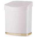 Ver imagem 1 de Lixeira 2,5L Tampa Plastica Pia Bancada Cozinha BRANCO/DOURADO Future