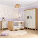 Ver imagem 1 de Quarto de Bebê Completo com Berço Americano 3 em 1 Flor Multimóveis MP4922 Madeirado/Off White