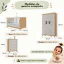 Ver mais imagens de Quarto de Bebê Completo com Berço Americano 3 em 1 Flor Multimóveis MP4922 Madeirado/Off White