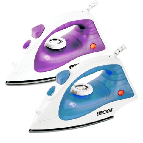 Ferro de Passar a Vapor Premium, 1500w, Base Antiaderente, Reservatório 150ml, Roxo ou Azul, 127v