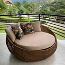 Ver imagem 2 de Sofá Concha Redonda 1,50m em Fibra Sintética para Área Externa Jardim e Sacada