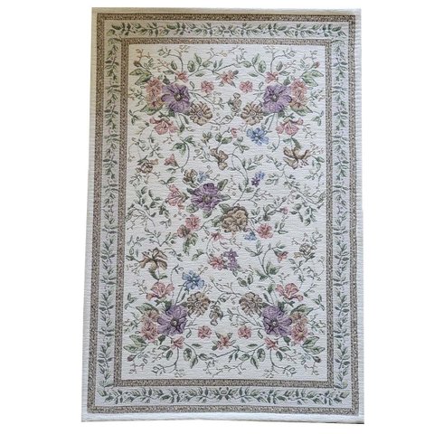 Tapete Antiderrapante Floral Jasmin 03 Bege 0,60x0,90m