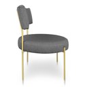 Ver imagem 3 de Kit 02 Poltronas Aimê Linho Grafite Estrutura Redonda de Ferro