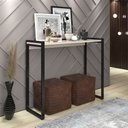 Ver imagem 1 de Aparador Cantinho do Café Isis sem Prateleira Estilo Industrial - Branco com Preto