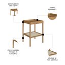 Ver imagem 3 de Mesa Lateral com Prateleira Pés Madeira Arlo A10 Hanover - Mpozenato