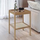 Ver imagem 2 de Mesa Lateral com Prateleira Pés Madeira Arlo A10 Hanover - Mpozenato