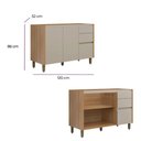 Ver imagem 6 de Conjunto de Cozinha Allure Linea Brasil 5 Peças Jequitiba/gris Fosco