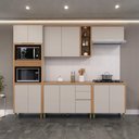 Ver imagem 1 de Conjunto de Cozinha Allure Linea Brasil 5 Peças Jequitiba/gris Fosco