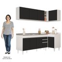 Ver imagem 5 de Armário de Cozinha Modulado de Canto Esquerdo 4 Peças Cp51 com Pia Inox Branco/preto - Lumil Lumil M