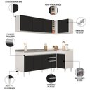 Ver imagem 3 de Armário de Cozinha Modulado de Canto Esquerdo 4 Peças Cp51 com Pia Inox Branco/preto - Lumil Lumil M