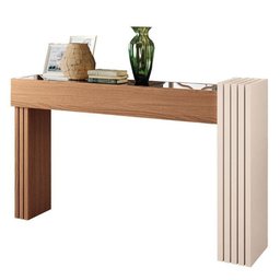 Aparador Astro e Mesa de Centro Luna Nature Off White com Espelho – Hb Móveis - 4