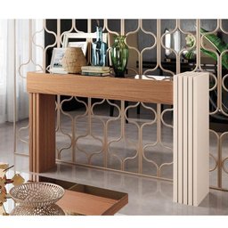 Aparador Astro e Mesa de Centro Luna Nature Off White com Espelho – Hb Móveis - 2