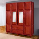 Ver imagem 1 de Guarda-roupa Estocolmo Madeira Maciça 10 Portas 2 Gavetas 5 Prateleiras com Espelho Mel - Pnr Móveis
