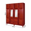 Ver imagem 4 de Guarda-roupa Estocolmo Madeira Maciça 10 Portas 2 Gavetas 5 Prateleiras com Espelho Mel - Pnr Móveis