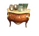 Ver imagem 1 de Bombê Cômoda Marchetado Bronze Marmore Travertino Formosa