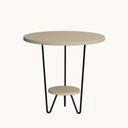 Ver imagem 2 de Mesa Lateral Redonda Industrial Italy Ferro Preto e Tampo Off-white