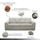 Ver imagem 3 de Sofá Decorativo Mendes 2 Lugares Sala de Estar 205cm Pés em Madeira Couro Off White G88 - Gran Belo