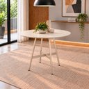 Ver imagem 2 de Mesa de Jantar Viena 90 cm Estrutura em Aço Carbono e Tampo BP 15mm - Off White L Champagne
