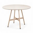 Ver imagem 1 de Mesa de Jantar Viena 90 cm Estrutura em Aço Carbono e Tampo BP 15mm - Off White L Champagne