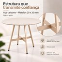 Ver imagem 5 de Mesa de Jantar Viena 90 cm Estrutura em Aço Carbono e Tampo BP 15mm - Off White L Champagne