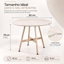 Ver imagem 3 de Mesa de Jantar Viena 90 cm Estrutura em Aço Carbono e Tampo BP 15mm - Off White L Champagne