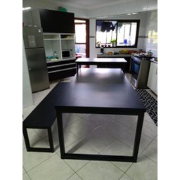 Mesa Estilo/Modelo Industrial com 1 banco (1,80 x 0,90) - 2