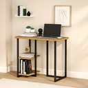 Ver imagem 5 de Mesa para Computador Mali 76cm com Prateleiras Estilo Industrial Freijó/preto