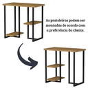 Ver imagem 3 de Mesa para Computador Mali 76cm com Prateleiras Estilo Industrial Freijó/preto